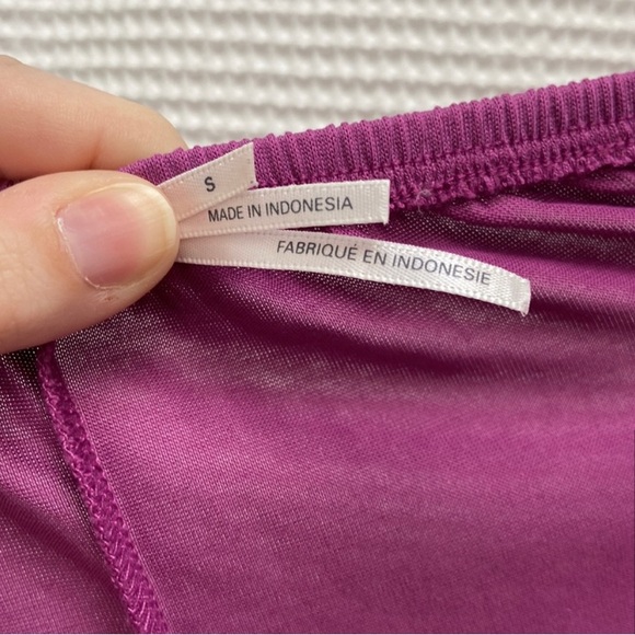 Women’s Kimchi Blue Off-The-Shoulder pink/purple flowy long-sleeves blouse. Sz S - Picture 5 of 8